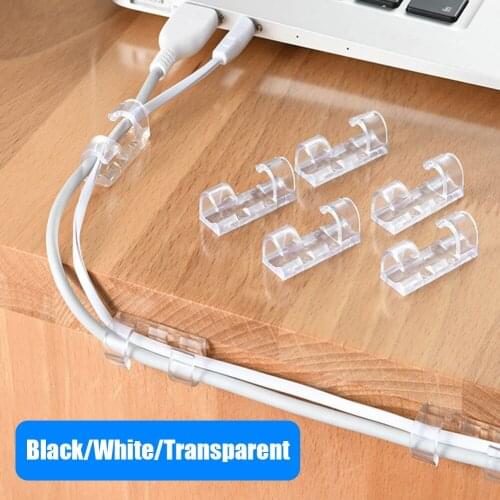 20Pcs Cable Organizer Clips Laptop Desktop Tidy Wall Drop Wire Holder Cord Management USB Line Charger Winder For Headphone