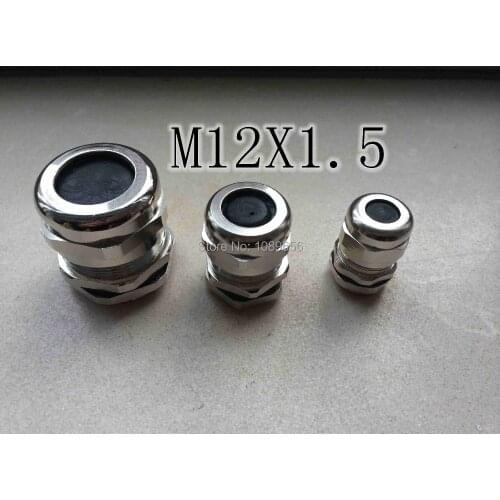 20pcs M12X1.5 Brass cable gland M12*1.5 waterproof cable connectors Metal Cable Waterproof Connector