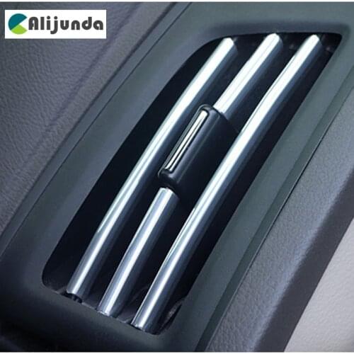 3M Car Styling Interior Air Conditioner Outlet Vent Grille Chrome Trim Strips Decoration for Mitsubishi ASX/Outlander/Lancer