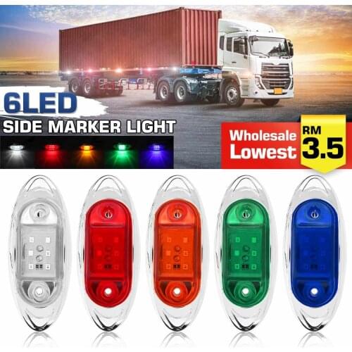 24V 6LED Truck Lorries Bus Clearance Side Marker Indicators Light Lamp For Truck Car Van Trailer Tail Light Rear Lamps