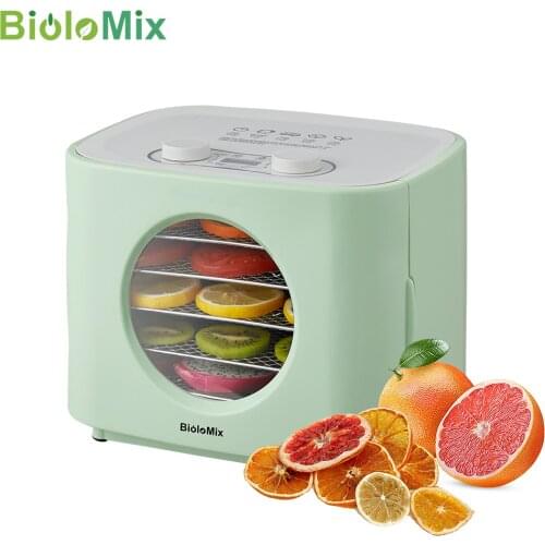 BioloMix 5 Metal Trays Food Dehydrator Fruits Dryer with Brewing Function Digital LED Display For Jerky, Herbs, Meat,Vegetable
