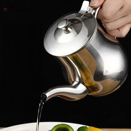 OYOREFD Creative Stainless Steel Oil And Vinegar Bottles Large Capacity Leak-proof Oil Bottle Olive Oil Dispenser Kitchen Gadget