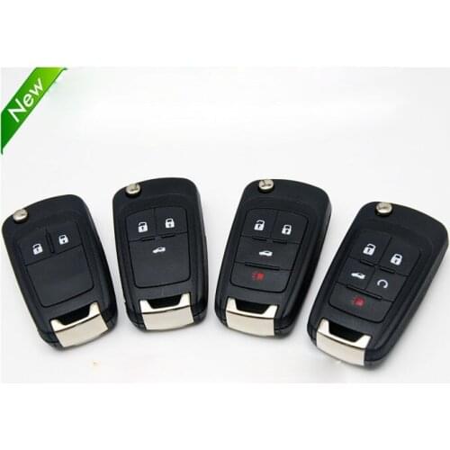 Flip Folding Key Shell for Chevrolet Cruze 2/3/4/5 Button Remote Key Case With Uncut HU100 Blade