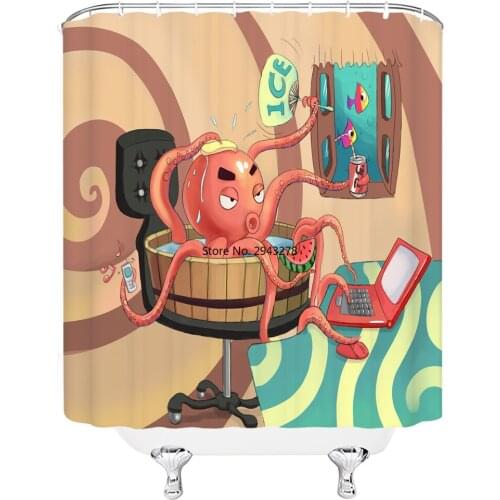 Child Waterproof Shower Curtain With Hooks Cartoon Bathroom Curtains High Quality Bathing Sheer For Home Decorations Bath Screen