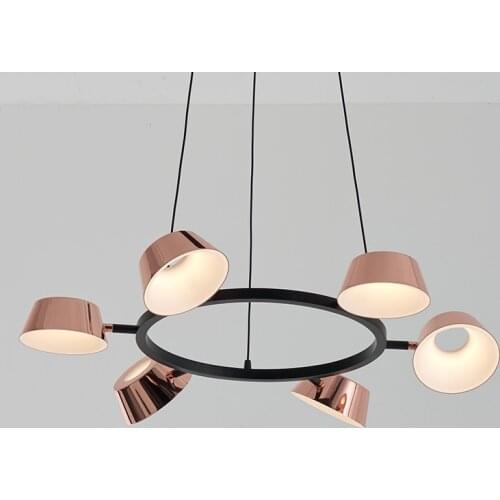 Designer Seeddesign ring living room chandelier modern minimalist dining room bedroom red copper LED lamps