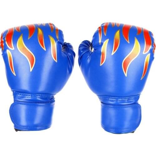 Drop Shipping Customized Logo Kids' Boxing Gloves Flame Printed PU Children Training Professional Gloves2