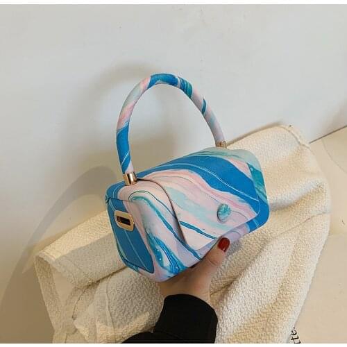 European and American Fashion Wide Shoulder Strap Stitching Hit Color Ladies Handbags 2021 New One-shoulder Messenger Handbags