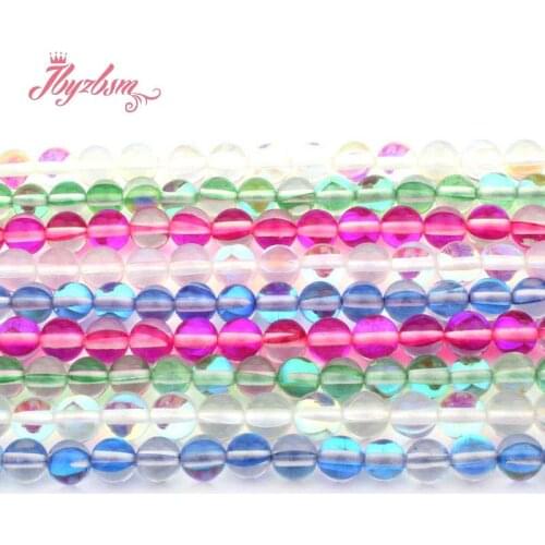 6mm Smooth Round Beads Austria Crystal Synthesis Glitter Stone Beads For Necklace Bracelets Jewelry Making 15" Free Shipping