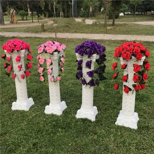 Hot Sale Fashion Wedding Decoration Set (White Roman Column with Rose Flower Bouquet) Multi Color Available 10 set/lot