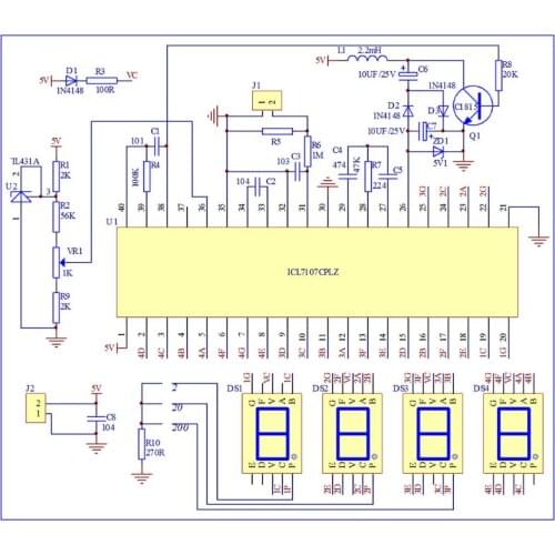 ICL7107 Digital Ammeter Kit DIY Module DC 5V 35mA 70.6x39mm DIY Kits Amp Current Meter Drop Ship