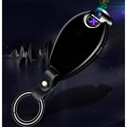 Full Screen Touch Induction Arc Lighter Leather Pendant Charging Cigarette Lighter Exquisite Pendant Gift Rechargeable Lighter
