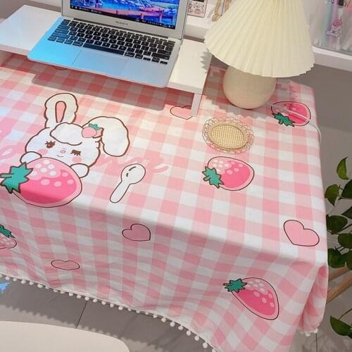 Plaid Decorative Linen Tablecloth With Tassel Waterproof Oilproof Thick Rectangular Wedding Dining Table Cover Tea Cloth