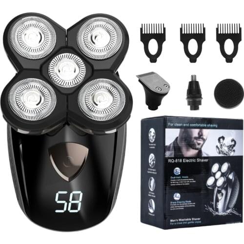 5 in 1 Hair Trimmer Clipper LCD Display Portable Clippers Painless Shaving Razor Shaving Electric Shaver Trimmer for Men