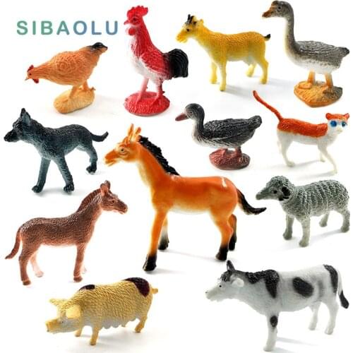 Mini Farm animal model horse cat dog cow pig Chicken duck figurine home decor miniature fairy garden decoration accessories toys