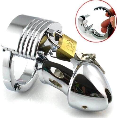 Adjustable Length Male Stealth with Penis Lock Stainless Steel Cock Cage Chastity Device For Gay Men Weight Briefs Slave Belt