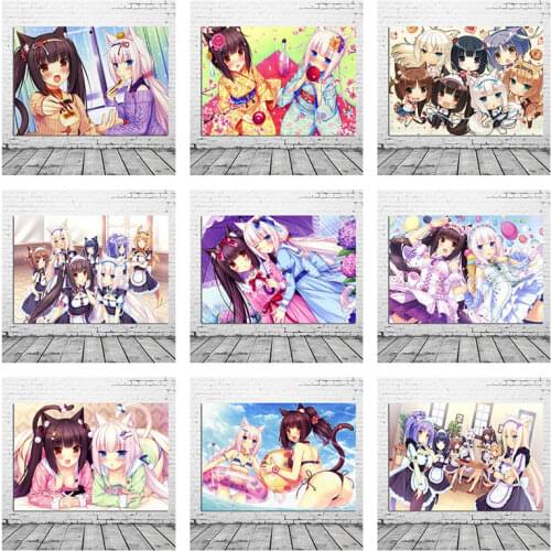 NekoPara Neko Para Chocolat Vanilla Anime Manga Wall Art Poster Print Canvas Painting Home Decorative for Children Room Bedroom
