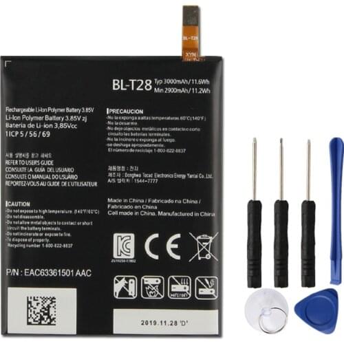 Agaring Original Replacement Phone Battery BL-T28 For LG Q8 H970 EAC63361501 BULK BLT28 Authentic Rechargeable Battery 3000mAh