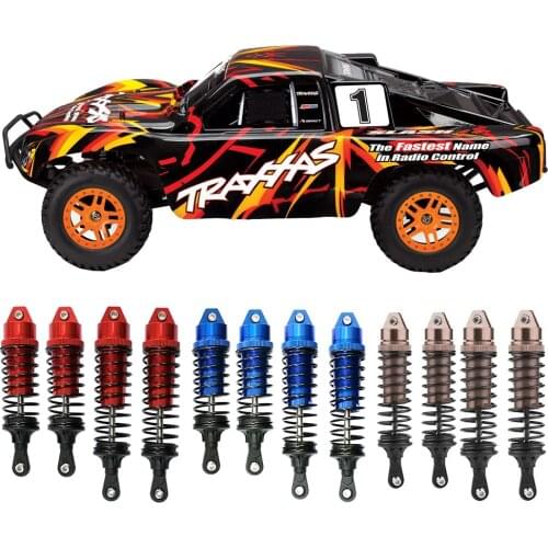 4PCS Aluminium Alloy Front & Rear Shock Absorber for Traxxas 1/10 Slash 4x4 Stampede 4x4 Rustler 4x4 VXL RC Car part