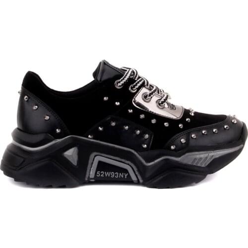 Pierre Cardin-Black Color Lace-Up Women Casual Shoes