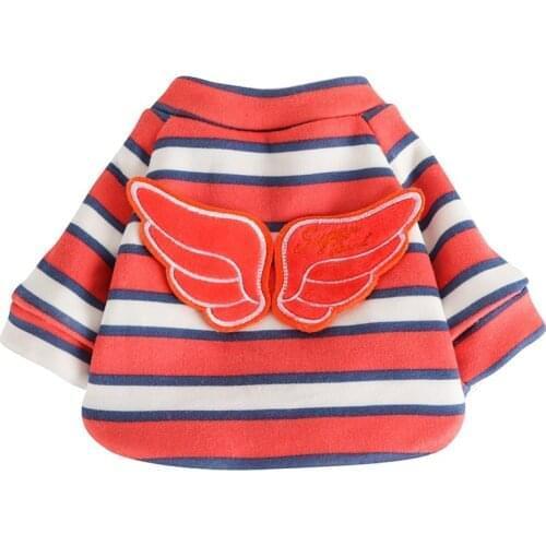 Stripe Winter Dog Sweatshirt with Wing Cute Pet Clothes for Small Medium Pet Clothing Puppy Kitten Hoodies