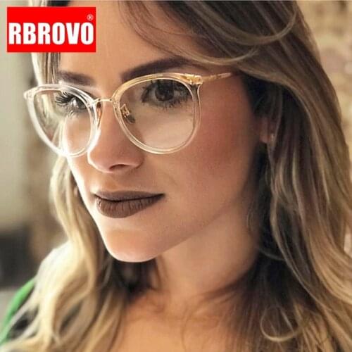 RBROVO Metal Round Glasses Frame Women Transparent Glasses Frame Women Vintage Classic Luxury Eyeglasses Frame For Women/Men