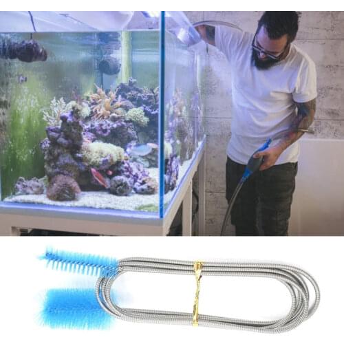 Pipe Cleaning Brush Aquarium Fishtank Water Inlet Outlet Hose Tube Dual Heads Nylon Line Brush