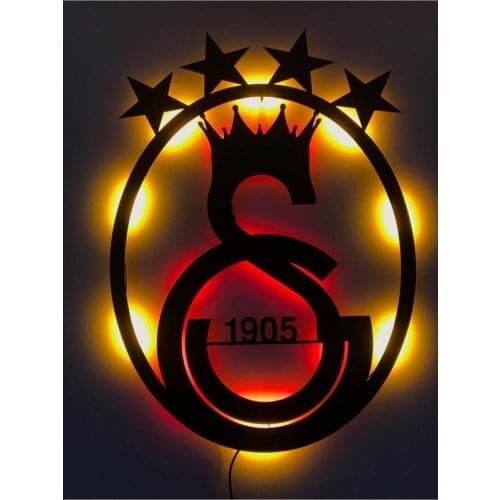 Şampiyon Galatasaray Table Cimbom European Conqueror 4 Star (55 X35 Cm) 12V Stripe LED Illuminated, Home, Room, Living Room, Office Decor