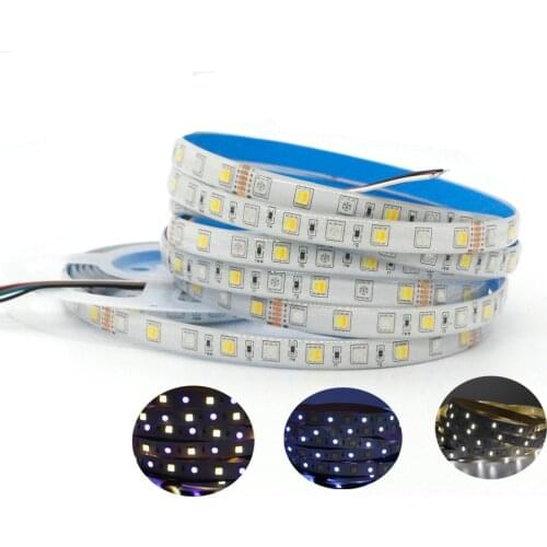 RGB+CCT LED Strip 5050 60leds/m CW+RGB+WW RGBW RGB+WW Tape Light 12V 24V led strip lights decoration for wall bedroom 1M 3M 5M