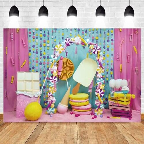 Yeele Ice Cream Lollipop Candy Newborn Baby Birthday Party Photography Backdrop Vinyl Background For Photo Studio Photophone