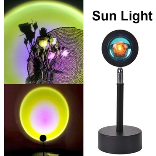 180 degree rotating rainbow sunset projector lamp LED night light bedroom cafe bar bedroom decoration atmosphere lamp