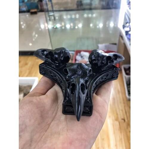 High quality Crystal Ball Base Dark Gothic Bird Duck Sculpture Resin handCrafts Home Decor Decor Sample Room