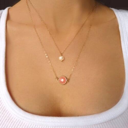 Women pingentes bijuterias Promotions Luxury Charm Sweater chain necklace imitation pearl Crystal Pendant Necklace jewelry