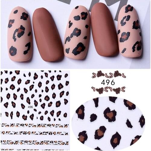 1 Sheet Sexy Leopard Nail Art Stickers Pink Cheetah Patterns Adhesive Nail Decals Decorations DIY Manicure Designs Accessories