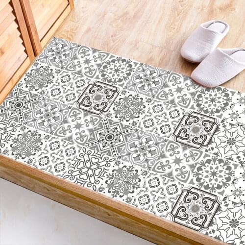 10pcs 10*10cm Retro Pattern PVC Tile Sticker Bathroom Kitchen Decoration Waterproof Wall Sticker Peel & Stick Art Wallpaper