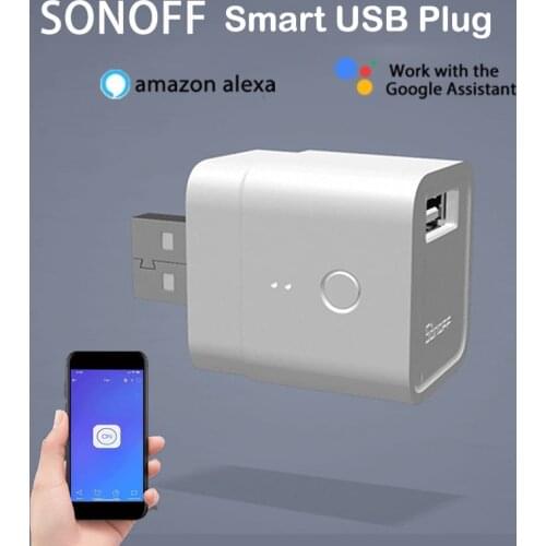 30pcs SONOFF Micro 5V Wireless USB Smart Adaptor Wifi Mini USB Power Adaptor Switch Works eWeLink APP Alexa Google Home