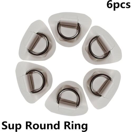 6Pcs Surfboard Dinghy Boat PVC Patch With Stainless Steel 316 D Ring Deck Rigging Sup Round Ring Pad