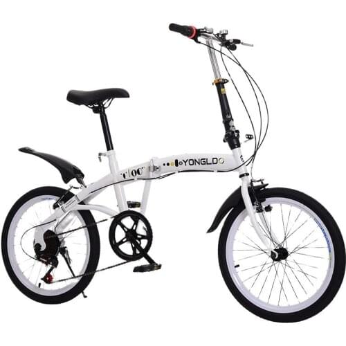 Adult Bicycle 6-speed Folding Bicycle 20-inch High-carbon Steel Paint Frame Compact Pedal Bicycle Childrens Bicycle