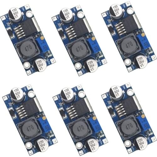 6 Pack LM2596 DC to DC High Efficiency Voltage Regulator 3.0-40V to 1.5-35V Buck Converter DIY Power Supply Step Down Module