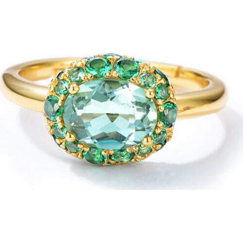 ALLNOEL Solid 925 Sterling Silver Adjustable Rings For Women Synthetic Gemstone Fine Jewelry Candy Sweety Rings 2021 Popular New