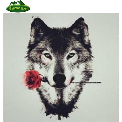 Needlework 3D Full drill diamond Painting Wolf&flower Cross Stitch diamond Embroidery ZKll stickers christmas decorations home