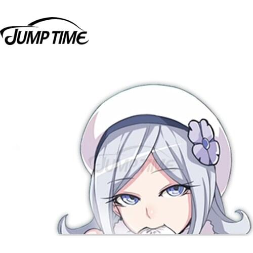 Jump Time 13 x 11.1cm Car Decals Aila Jyrkiainen Funny Anime Car Stickers Trunk Wiper SUV Peeker Waterproof Vinyl Decoration