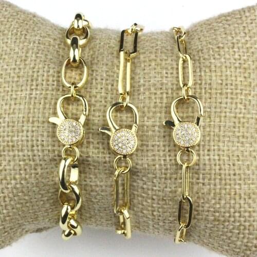 7.5inch 10pcs/lot Fashion cz clasp bracelet,colorful cubic zircon charm bracelet,handmade cz jewelry bracelet