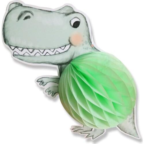 Jurassic Dinosaur Honeycomb Ball Paper Pompom Paper Lantern Kids Birthday Party Supplies for Boys