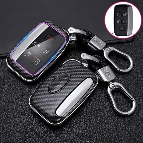 ABS Carbon Fiber Car Remote Key Case Cover Holder For Land Rover Range Rover Sport Evoque Freelander For Jaguar XF XJ XE XJL XF