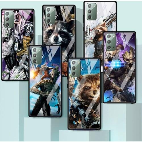 Rocket Raccoon Marvel for Samsung Galaxy Note 20 Ultra 10 Lite Plus 9 8 5G A70 A50 A40 A30 A20 Tempered Glass Phone Case