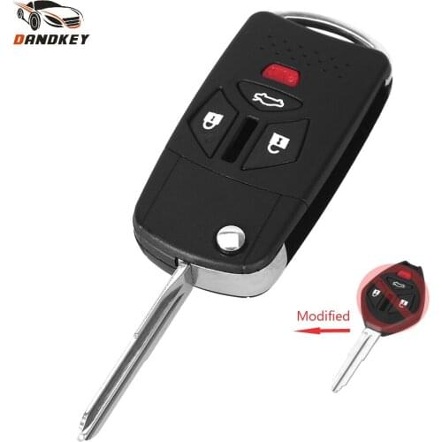 Dankdey 3 +1 Buttons Remote Flip Folding Key Shell Case Keyless Fob Fit For Mitsubishi Galant Eclipse Lancer 4 Buttons key shell