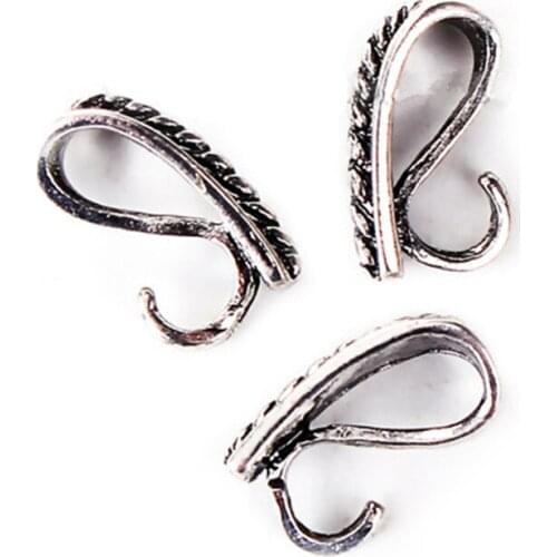 DoreenBeads Fashion Copper Pendant Pinch Bails Clasps Braided Silver Color Jewelry DIY Findings 12mm x 5mm( 2/8"), 2 PCs