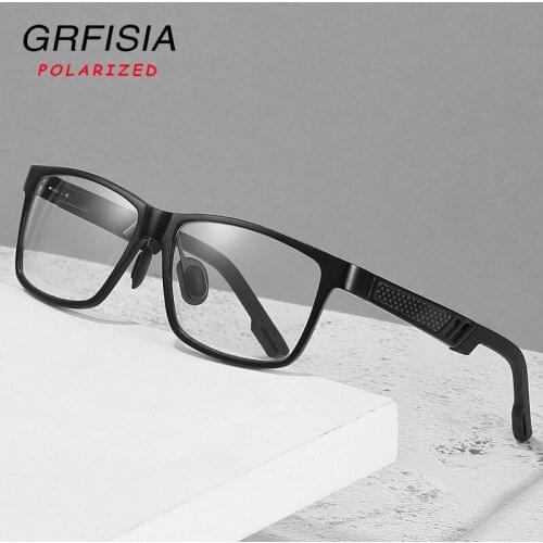 GRFISIA Blue Light Blocking Glasses Men Women Fashion Computer Gaming Glasses Anti Eyestrain Al-Mg Metal Frame Ultra Light A91