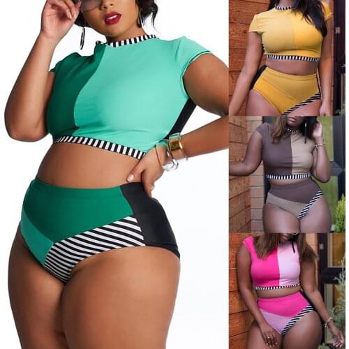 Womens Swimsuit Large Size 4XL Backless High Waist Tummy Control bikinis Swimsuit Push-up Two-piece Beachwear Bikini tankini