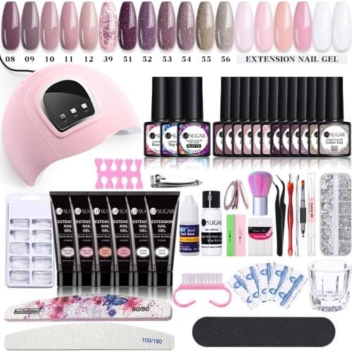 UR SUGAR Nail Set With Nail Dryer Lamp Extenison Gel Kit All for Manicures Acrylic Gel Nail Polish Set Kit Nail Art Tools Set